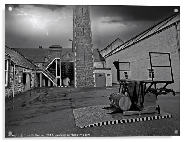Storm Over Dallas Dhu distillery  Acrylic by Tom McPherson