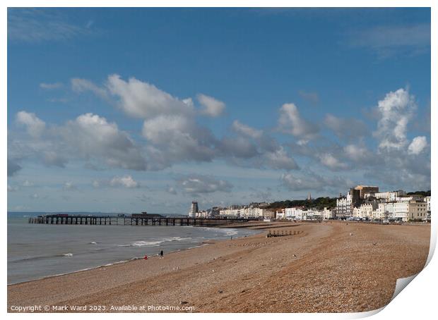 Hastings Seafront in September. Print by Mark Ward