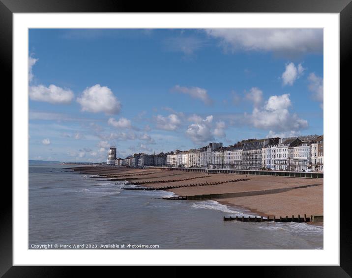 From the Hastings Pier toward St Leonards. Framed Mounted Print by Mark Ward