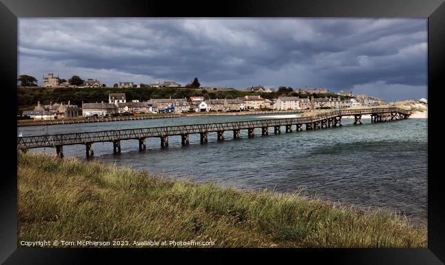 Lossiemouth's Iconic Wooden Bridge Framed Print by Tom McPherson