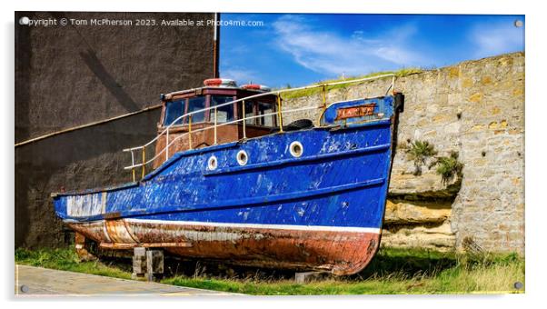 Old Boat at Burghead Acrylic by Tom McPherson