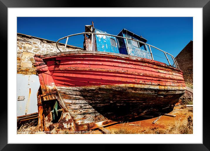 Red Wreck at Burghead Framed Mounted Print by Tom McPherson