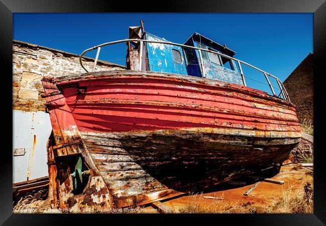 Red Wreck at Burghead Framed Print by Tom McPherson