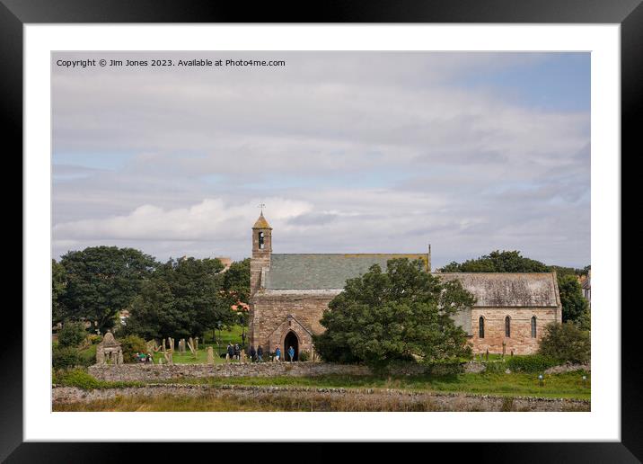 St Mary's Church on The Holy Island of Lindisfarne Framed Mounted Print by Jim Jones