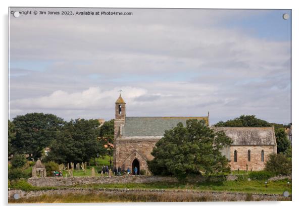 St Mary's Church on The Holy Island of Lindisfarne Acrylic by Jim Jones