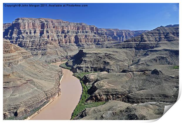 Looking down to The Colorado. Print by John Morgan