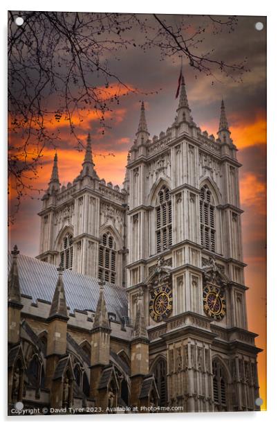 Westminster Abbey at Sunset Acrylic by David Tyrer