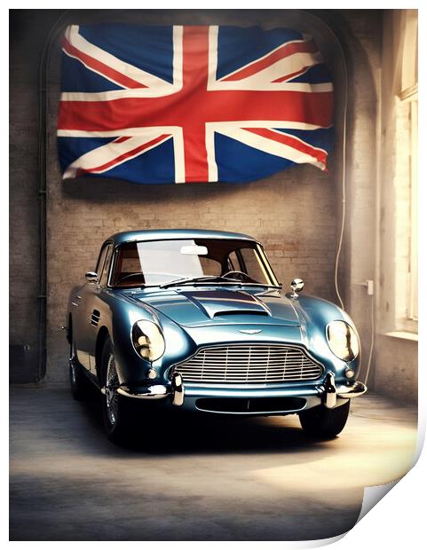 Aston Martin DB5 from 007 Print by Guido Parmiggiani