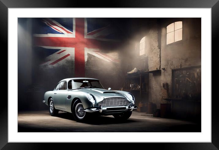 Aston Martin DB5 from 007 Framed Mounted Print by Guido Parmiggiani