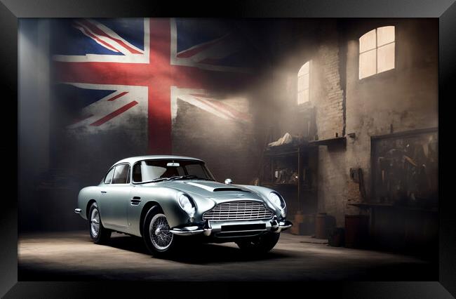 Aston Martin DB5 from 007 Framed Print by Guido Parmiggiani