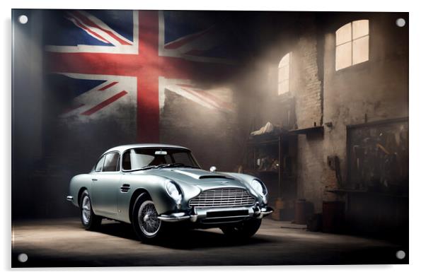 Aston Martin DB5 from 007 Acrylic by Guido Parmiggiani