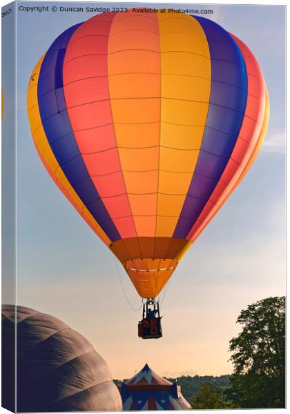 Hot air balloons launching from Bath Canvas Print by Duncan Savidge