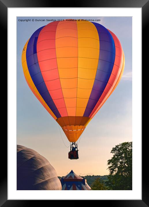 Hot air balloons launching from Bath Framed Mounted Print by Duncan Savidge