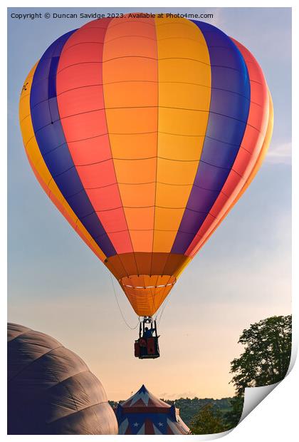 Hot air balloons launching from Bath Print by Duncan Savidge