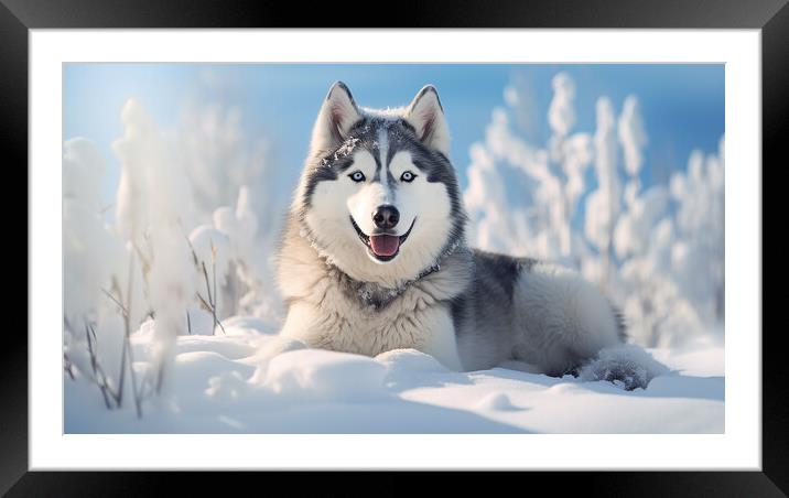 Husky Framed Mounted Print by Steve Smith