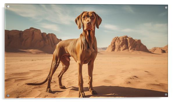 Vizsla Dog Acrylic by Steve Smith