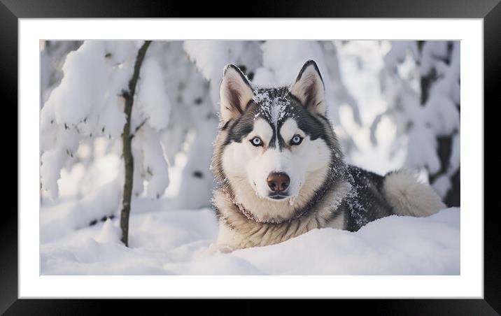 Husky Framed Mounted Print by Steve Smith