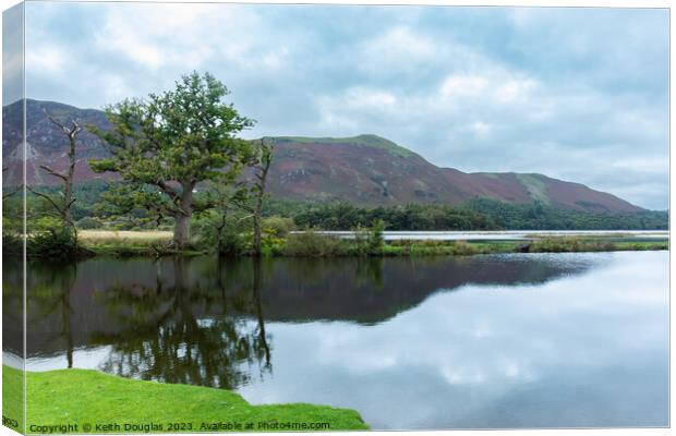 Catbells and the River Derwent Canvas Print by Keith Douglas
