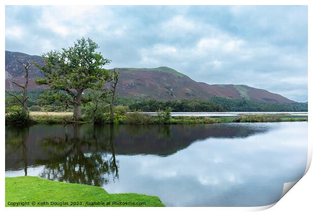 Catbells and the River Derwent Print by Keith Douglas