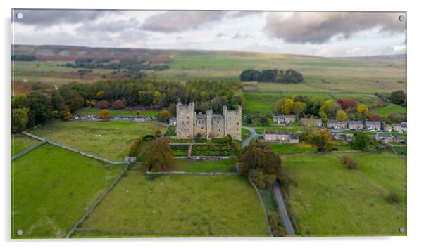 Bolton Castle Acrylic by Apollo Aerial Photography