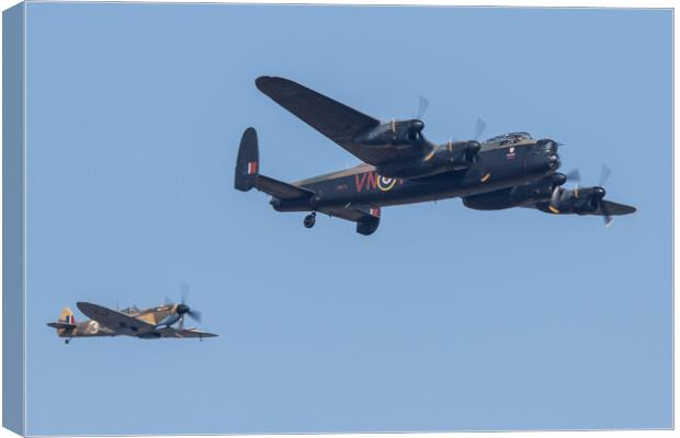 BBMF Lancaster and Spitfire Canvas Print by J Biggadike