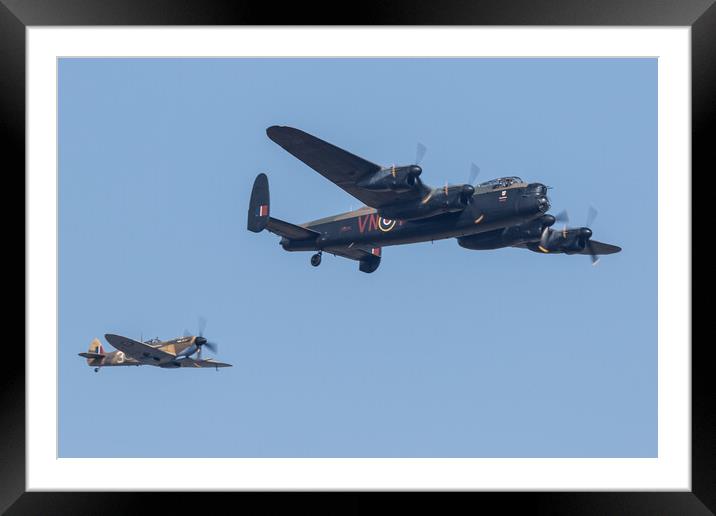 BBMF Lancaster and Spitfire Framed Mounted Print by J Biggadike