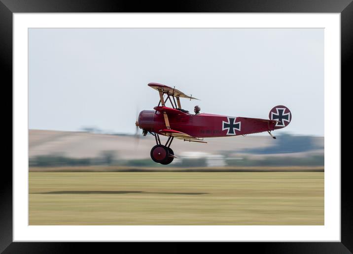 Fokker DR1 The Red Baron Framed Mounted Print by J Biggadike