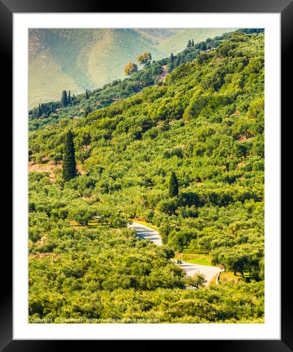 The Road to Arkadi Framed Mounted Print by Paul Martin