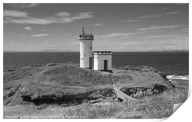 Elie Ness lighthouse, Fife, East Neuk, Scotland, U Print by Arch White