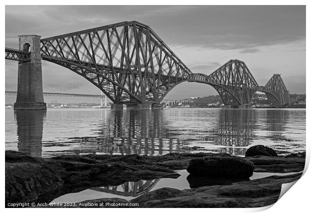 Forth Rail Bridge, South Queensferry, Scotland, UK Print by Arch White