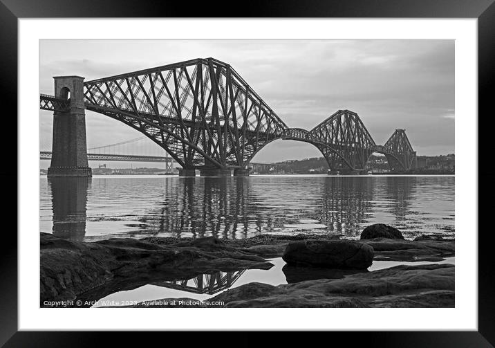 Forth Rail Bridge, South Queensferry, Scotland, UK Framed Mounted Print by Arch White