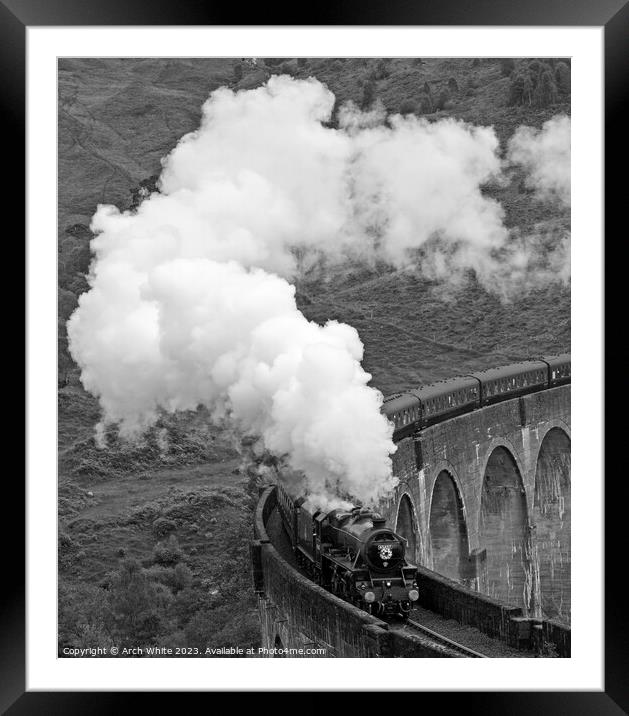 Jacobite Steam Train crossing Glenfinnan Viaduct,  Framed Mounted Print by Arch White