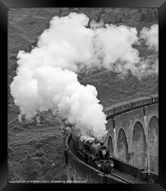 Jacobite Steam Train crossing Glenfinnan Viaduct,  Framed Print by Arch White