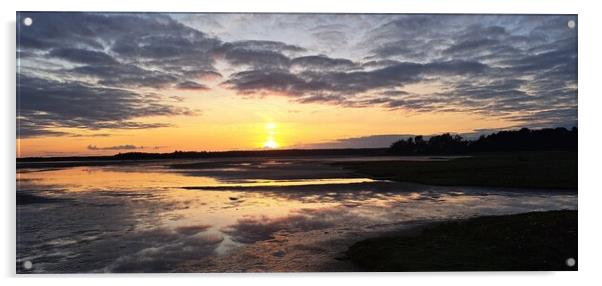 Finhorn Bay Sunset Acrylic by alan todd