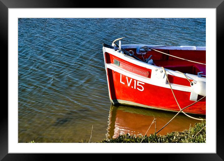 Red and white Boat Tollesbury, Essex Framed Mounted Print by Steven Dale