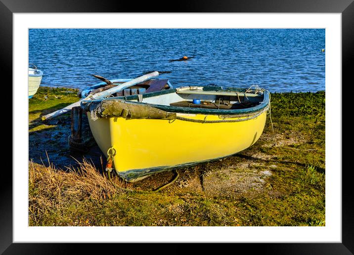 Yellow Boat Tollesbury Framed Mounted Print by Steven Dale