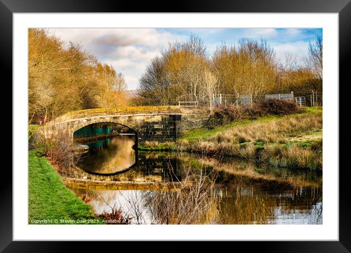 Rochdale Canal, Smithy Bridge, Littleborough Framed Mounted Print by Steven Dale