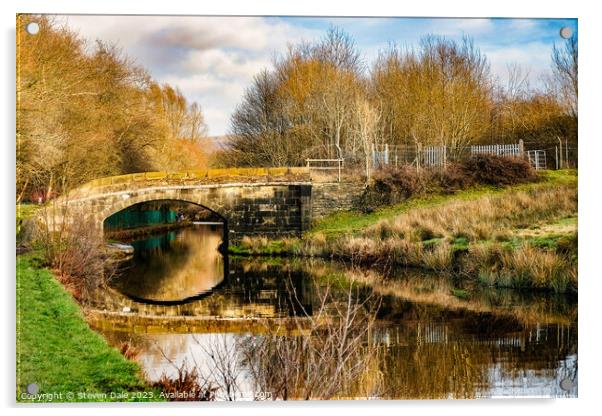 Rochdale Canal, Smithy Bridge, Littleborough Acrylic by Steven Dale