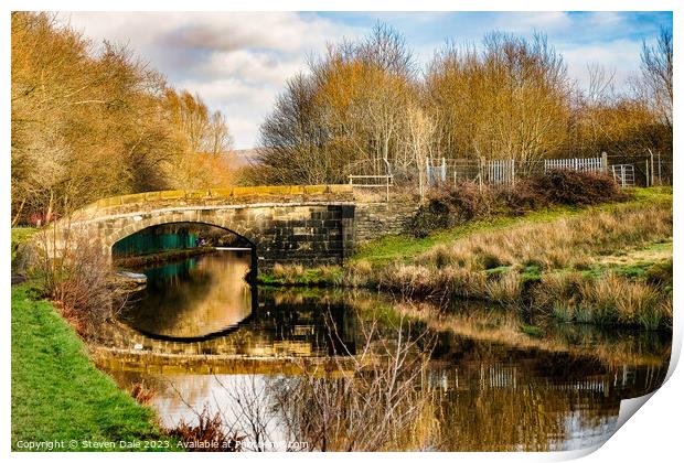 Rochdale Canal, Smithy Bridge, Littleborough Print by Steven Dale
