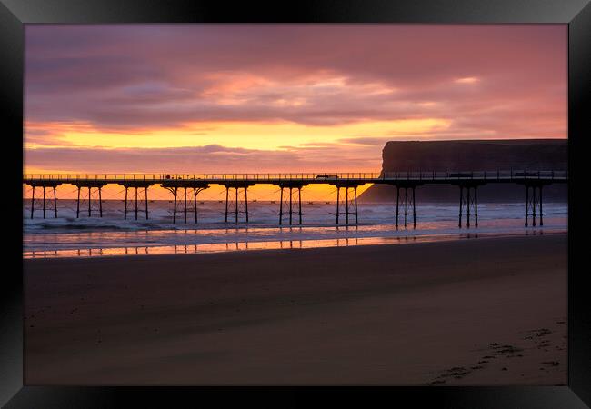 September Sunrise: Saltburn by the sea Framed Print by Tim Hill