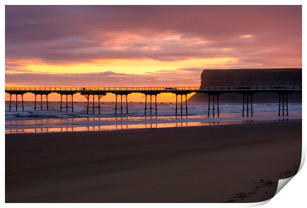 September Sunrise: Saltburn by the sea Print by Tim Hill