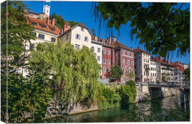 Ljubljana Old Town Skyline Canvas Print by Artur Bogacki