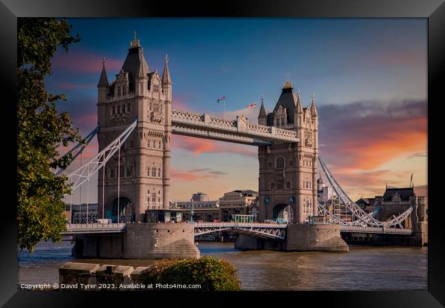 Tower Bridge, London, England Framed Print by David Tyrer