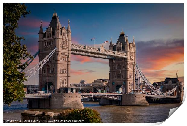 Tower Bridge, London, England Print by David Tyrer