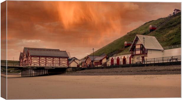 Sunrise and showers: Saltburn by the sea  Canvas Print by Tim Hill