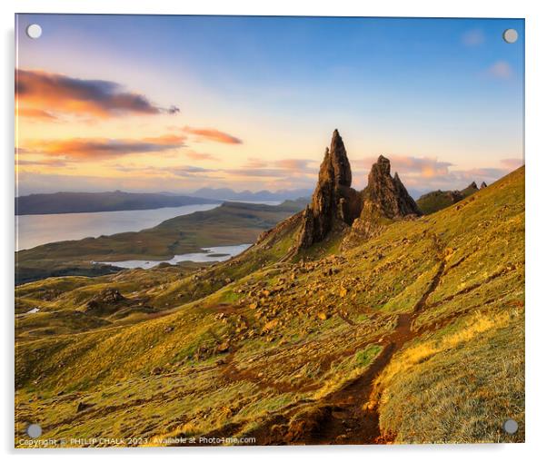 The old man of Storr isle of skye Scotland 937 Acrylic by PHILIP CHALK