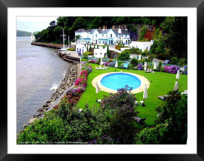 The Hotel, Portmeirion, Wales. Framed Mounted Print by john hill