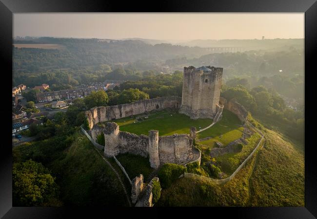 Conisbrough Castle Morning Mist Framed Print by Apollo Aerial Photography