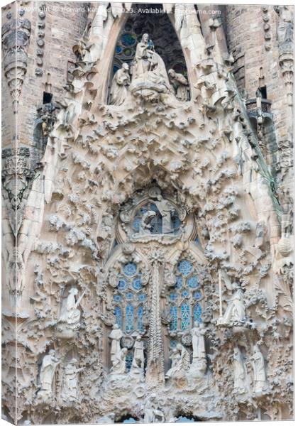 La Sagrada Familia detail, Barcelona Canvas Print by Howard Kennedy