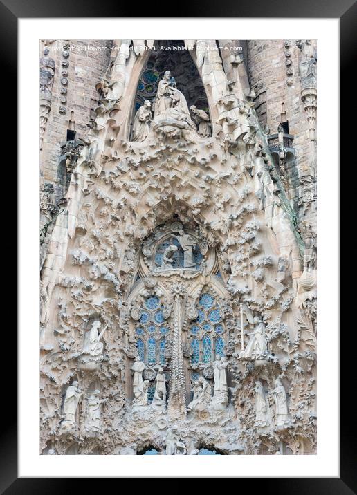La Sagrada Familia detail, Barcelona Framed Mounted Print by Howard Kennedy